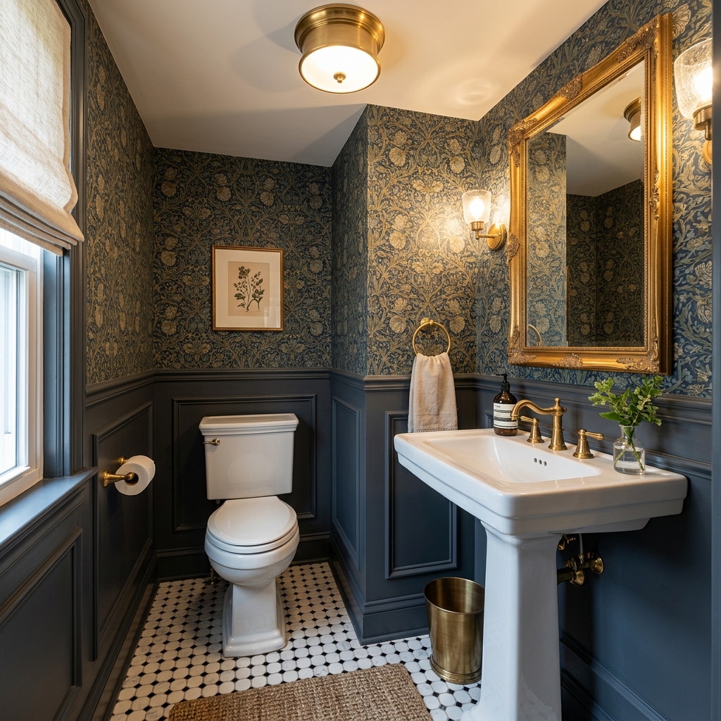 Elegant compact half bathroom